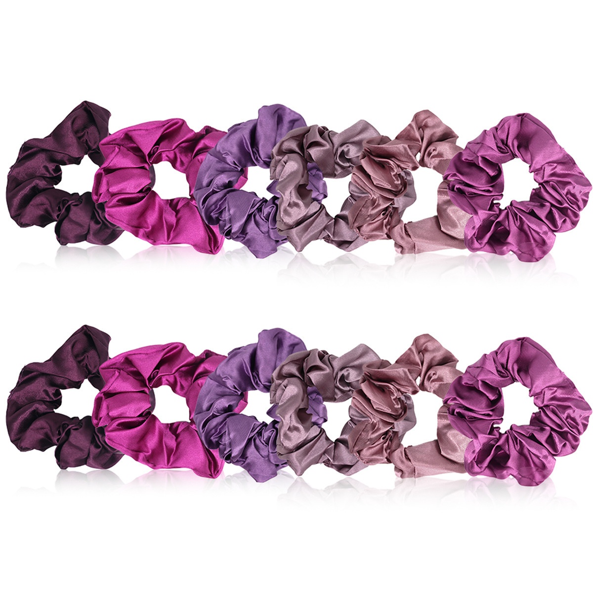 Women's Retro Pleated Silk Hair Scrunchies Colorful Leopard Print