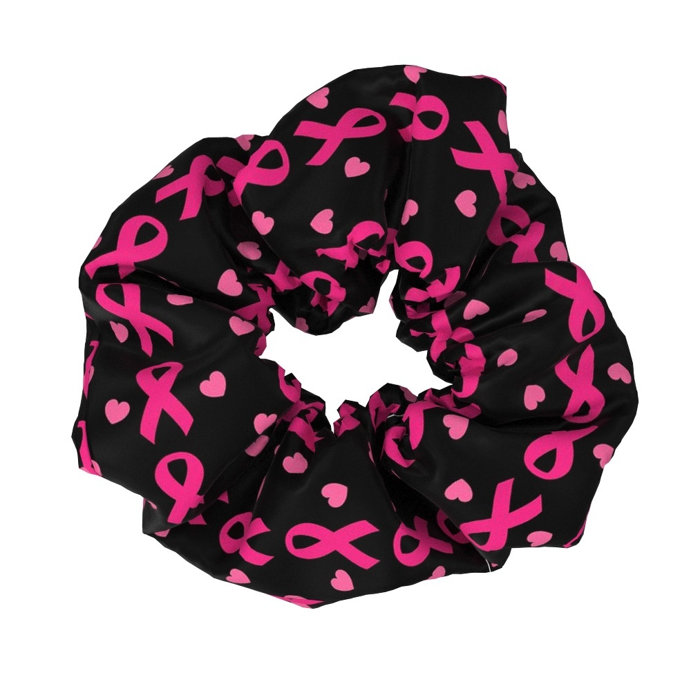 Women's Sweet Pink Ribbon Hair Ties Handmade Irregular Cloth Scrunchies