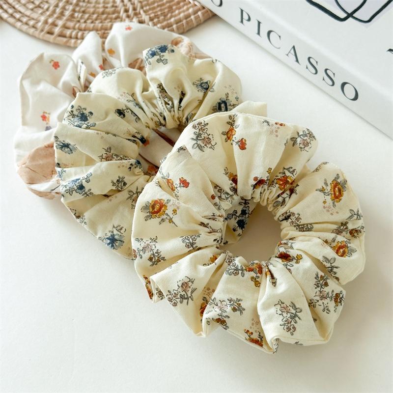 Women's Casual Holiday Cloth Hair Tie Scrunchie Sweet Elegant Floral