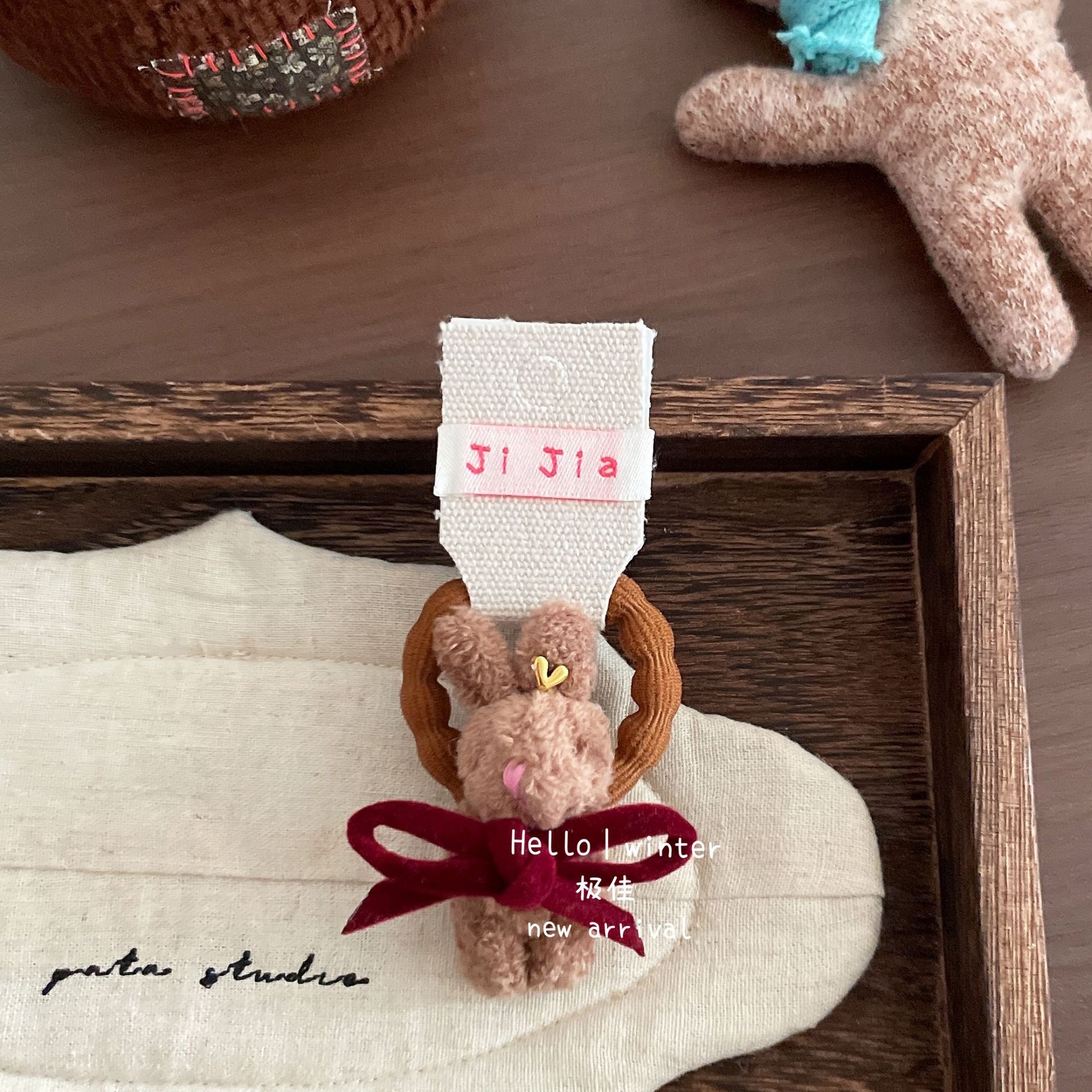 Women's Winter Plush Hair Clip & Thick Elastic Band Floral Animal Print