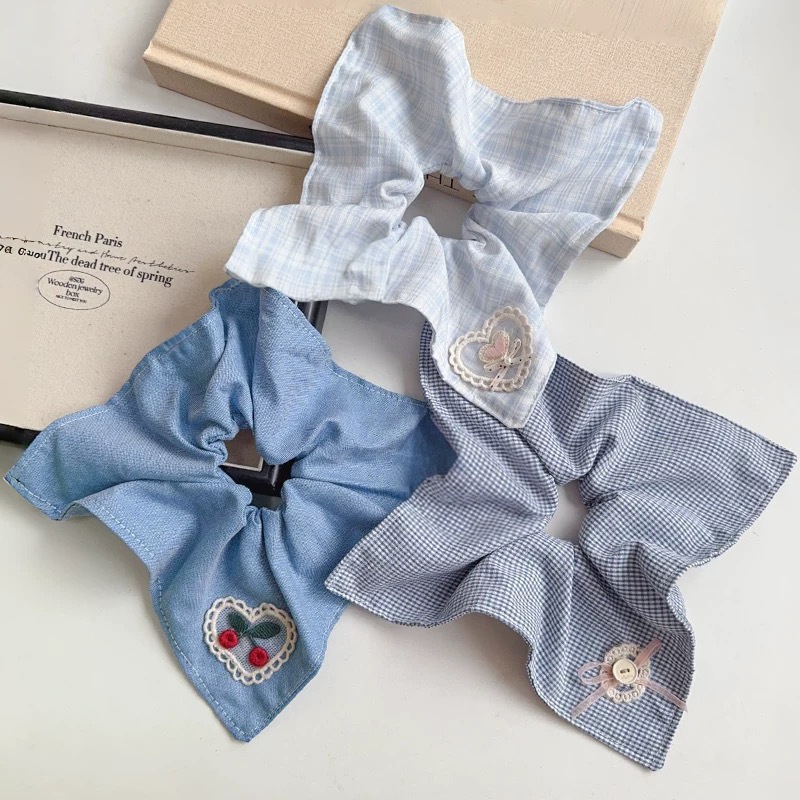 Women's Elegant Banquet Cloth Hair Tie Cherry Heart Bow Knot Print