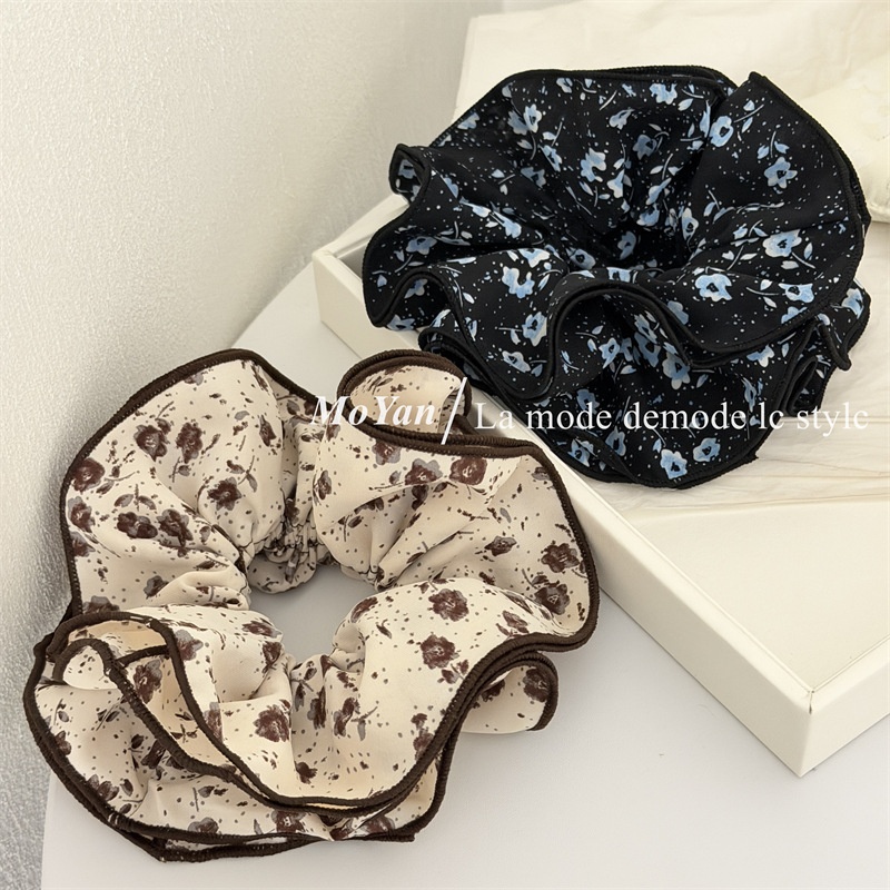 Women's Spring Cloth Hair Tie Accessories Black Beige Ditsy Floral
