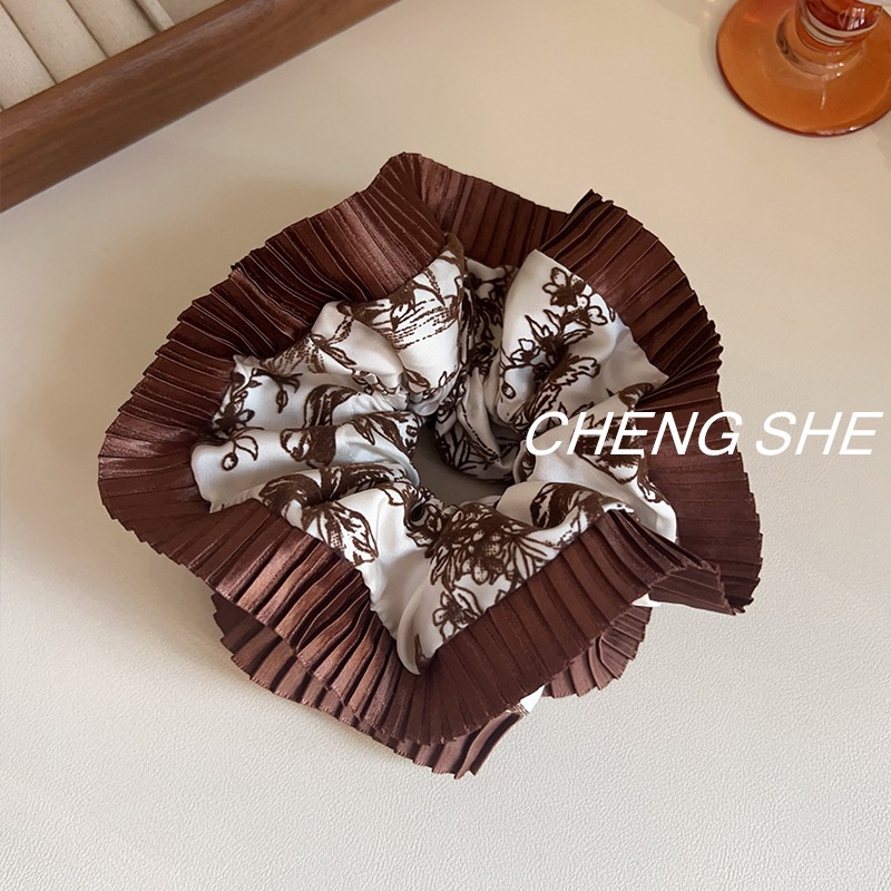 Women's Elegant Maillard Style Satin Hair Ties Retro Palace Hair Accessories