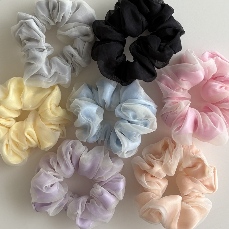 Women's Elegant Double Layer Mesh Hair Tie Gentle Gauze Ponytail for Thin Hair