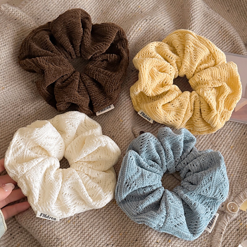 Women's Soft Knit Elastic Hairband Versatile Solid Color Ponytail Holder