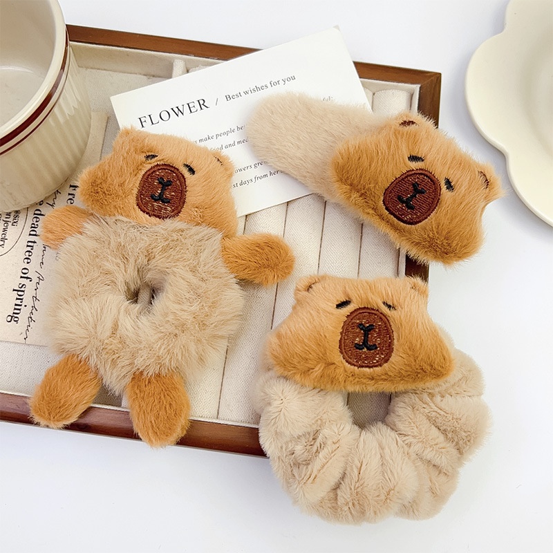 Women's Cute Cartoon Animal Plush Hair Clip Soft Daily Hair Accessories