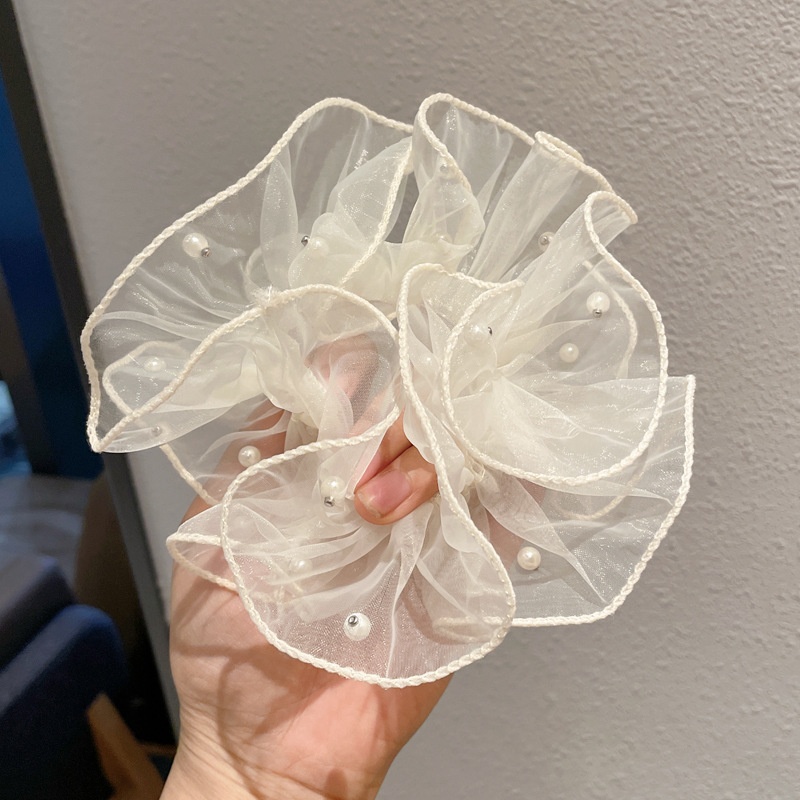 Women's Elegant Large Cloth Scrunchie Banquet Hair Tie Ditsy Floral