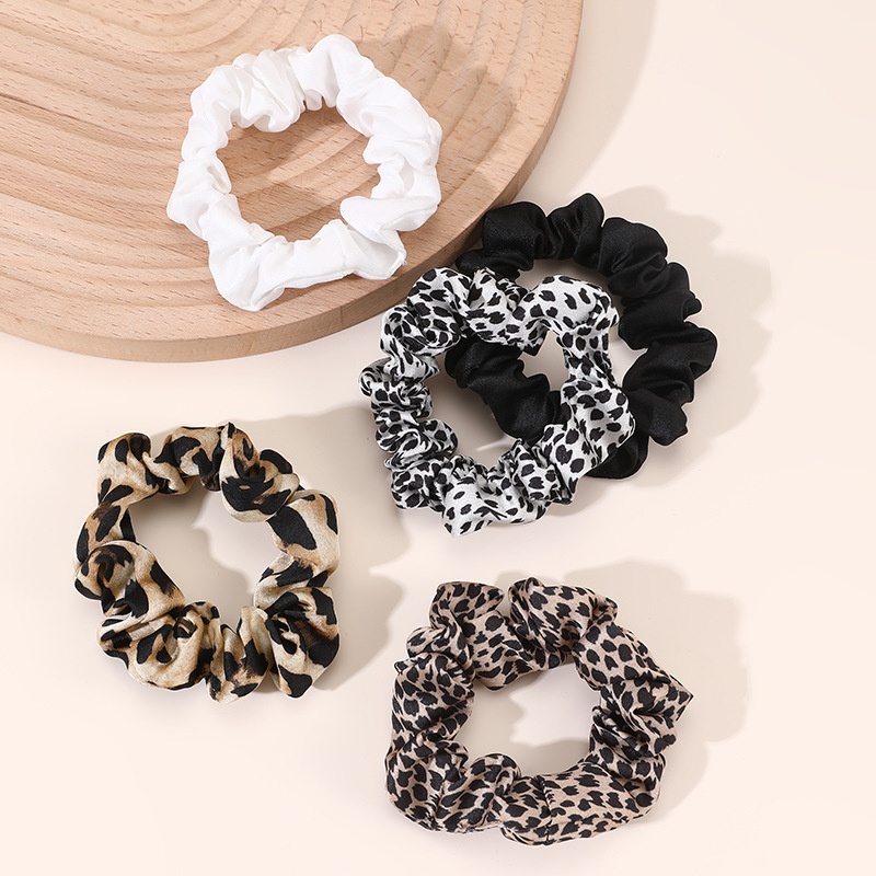 Women's Cozy Autumn Winter Cotton Headband Hair Tie Leopard Print