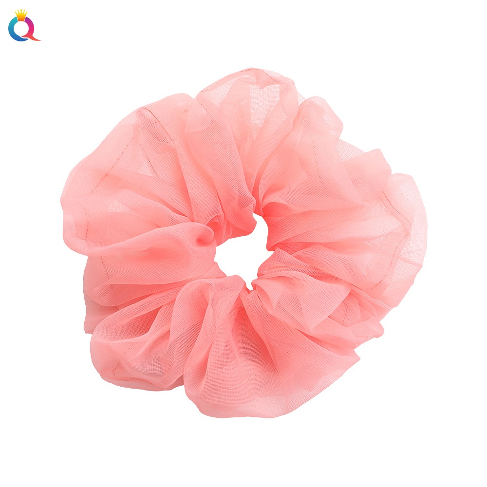 Women's Simple Daily Organza Pleated Hair Tie Scrunchie Solid Color