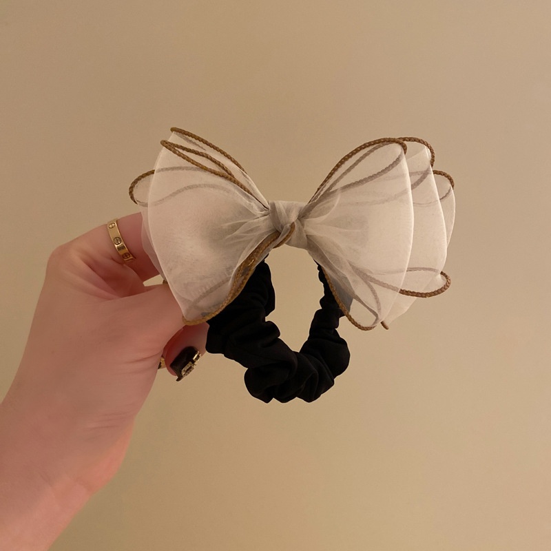 Women's Elegant Handmade Cloth Bow Knot Hair Tie Fashionable Daily Accessory