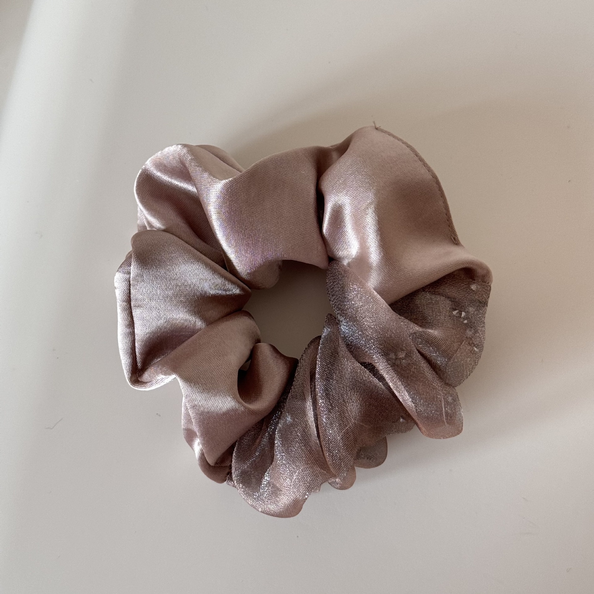 Women's Sweet Satin Rhinestone Spring Hair Tie Accessory Pink Splicing