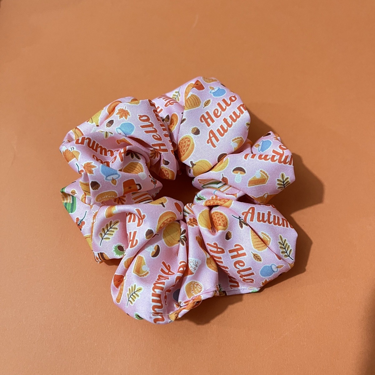 Women Versatile Fabric Hair Ties Assorted Turkey Pumpkin Patterns