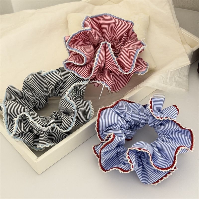 Women's Spring Cloth Hair Tie Everyday Scrunchie Colorful Stripe