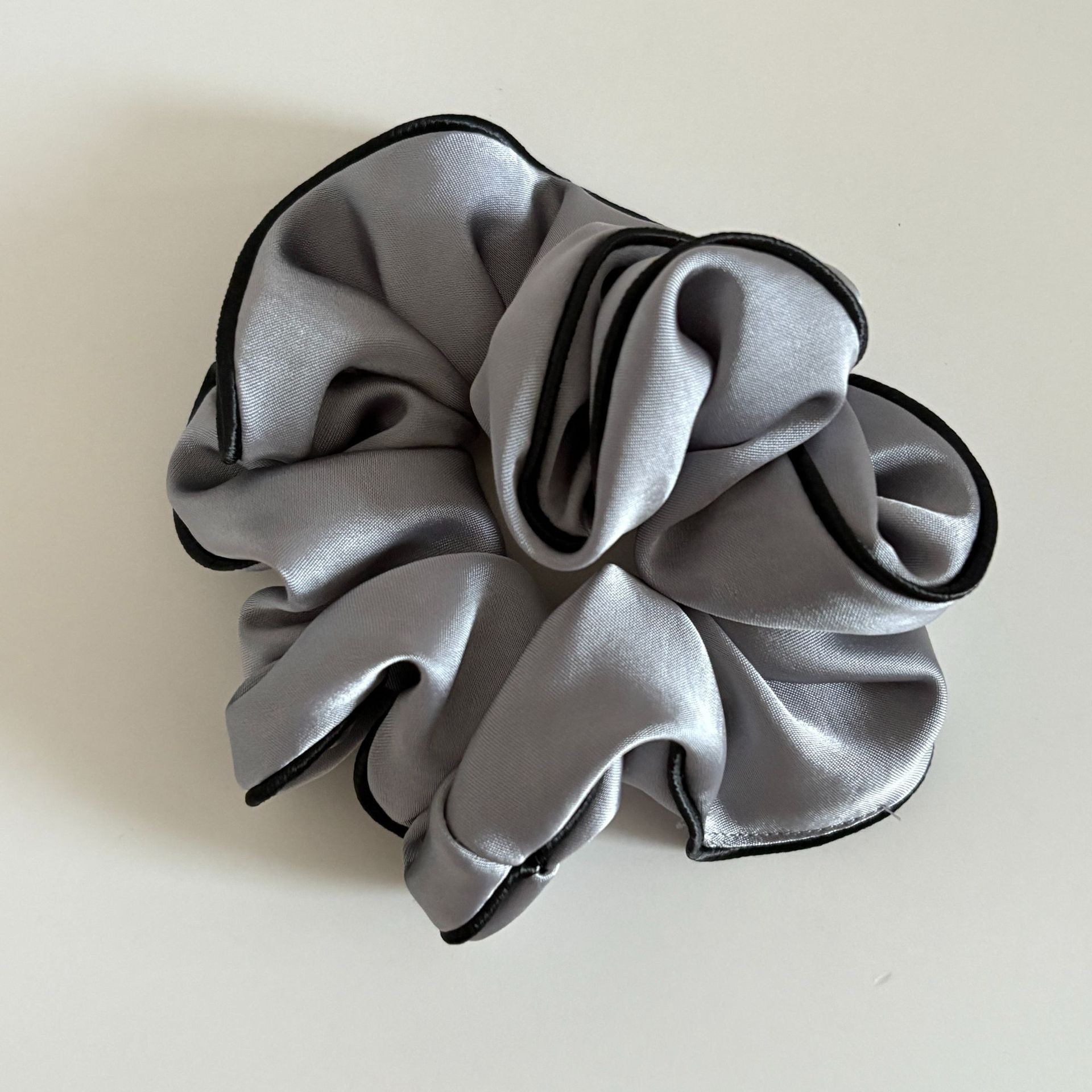 Women's Elegant Solid Black Cloth Hair Tie, Chic Spring Hair Accessory