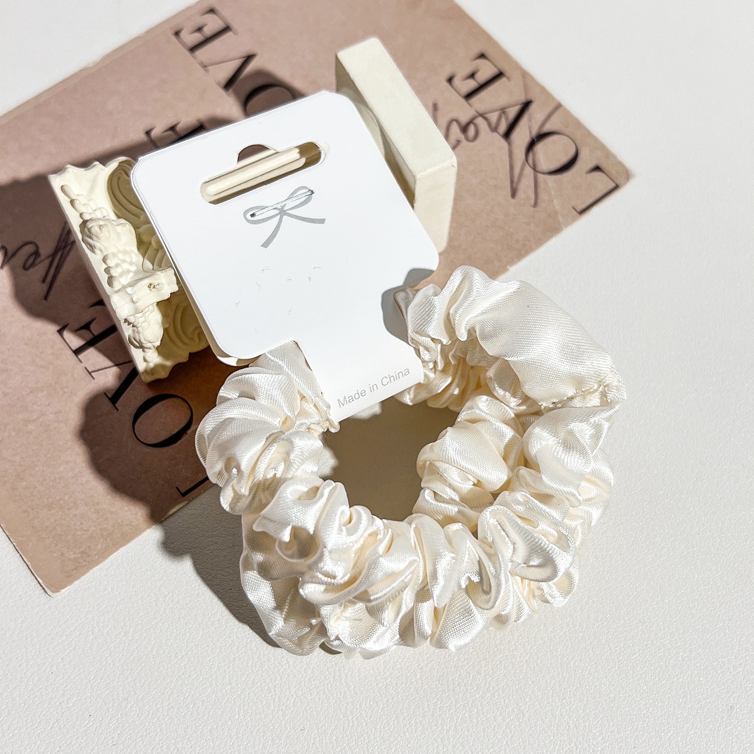 Women's Elegant Satin Scrunchies Damage-Free Ponytail Hair Ties Solid Color