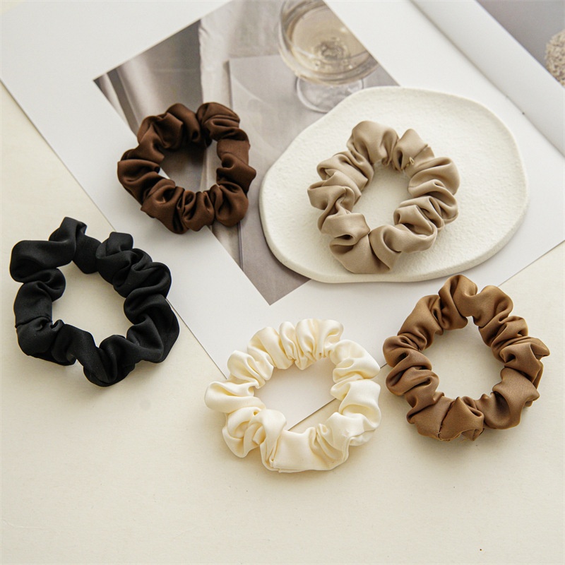 Women's High Elastic Summer Ponytail Scrunchie Hair Tie Solid Color