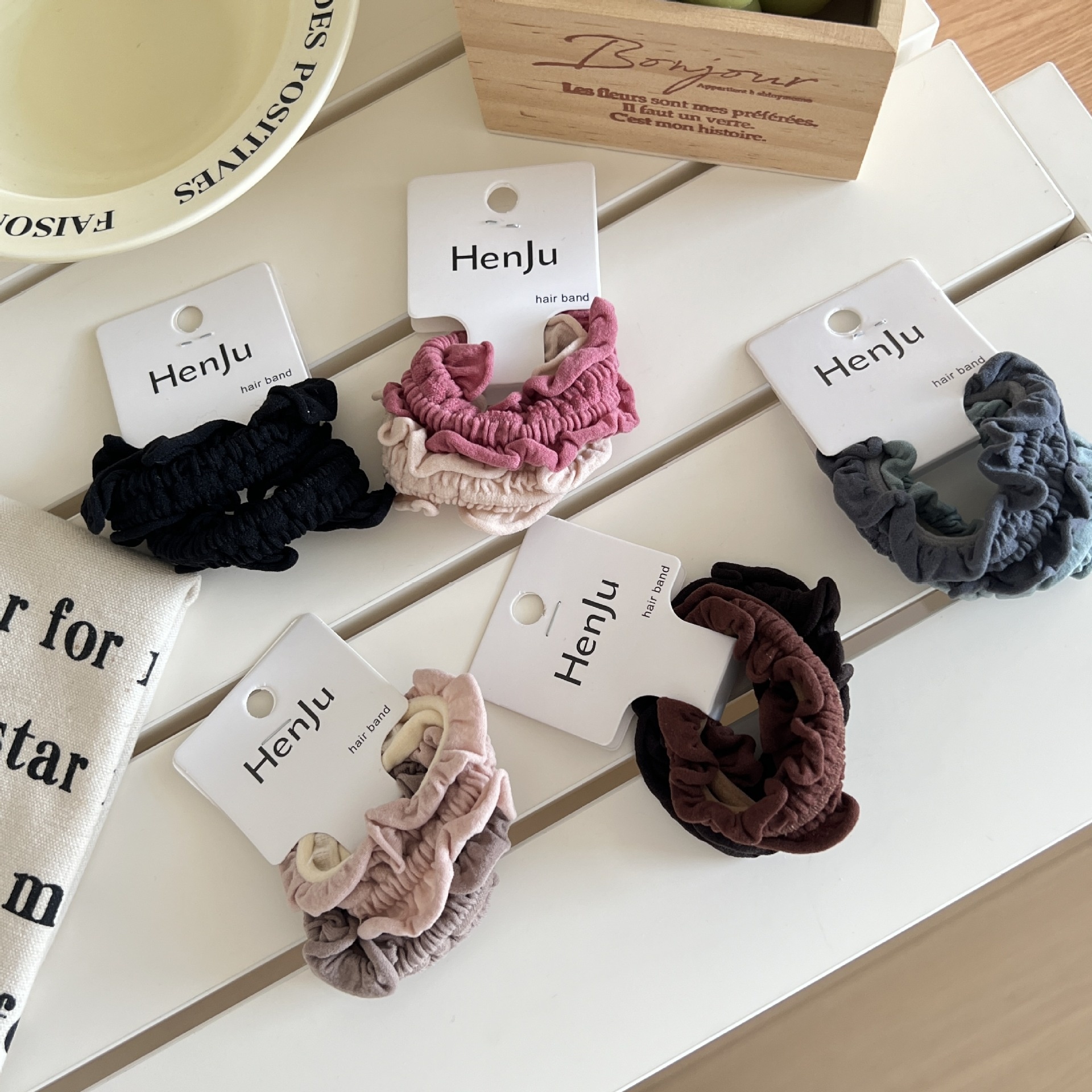 Women's Elegant Fabric Hair Tie High Elasticity Simple Solid Color Band