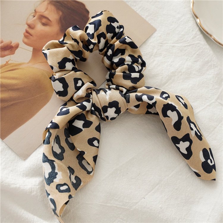Women's Summer Daily Cloth Bunny Ears Knot Hair Tie Leopard Print