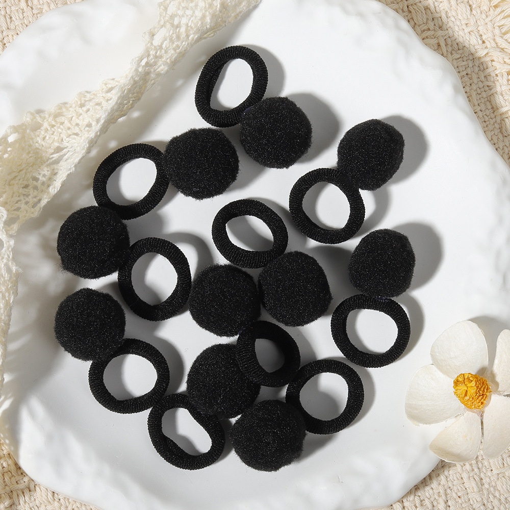 Girls' New Year Hairball Rubber Band Hair Ties Red Multicolor Wool Yarn