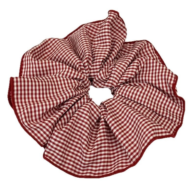 Women's Comfortable Cloth Scrunchies Hair Ties For Daily Wear Checkered Plaid