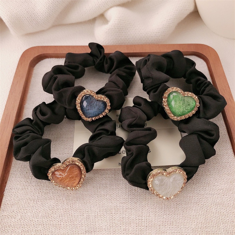 Women's Alloy Styling Hair Tie Heart Shape Coffee Dark Blue Green