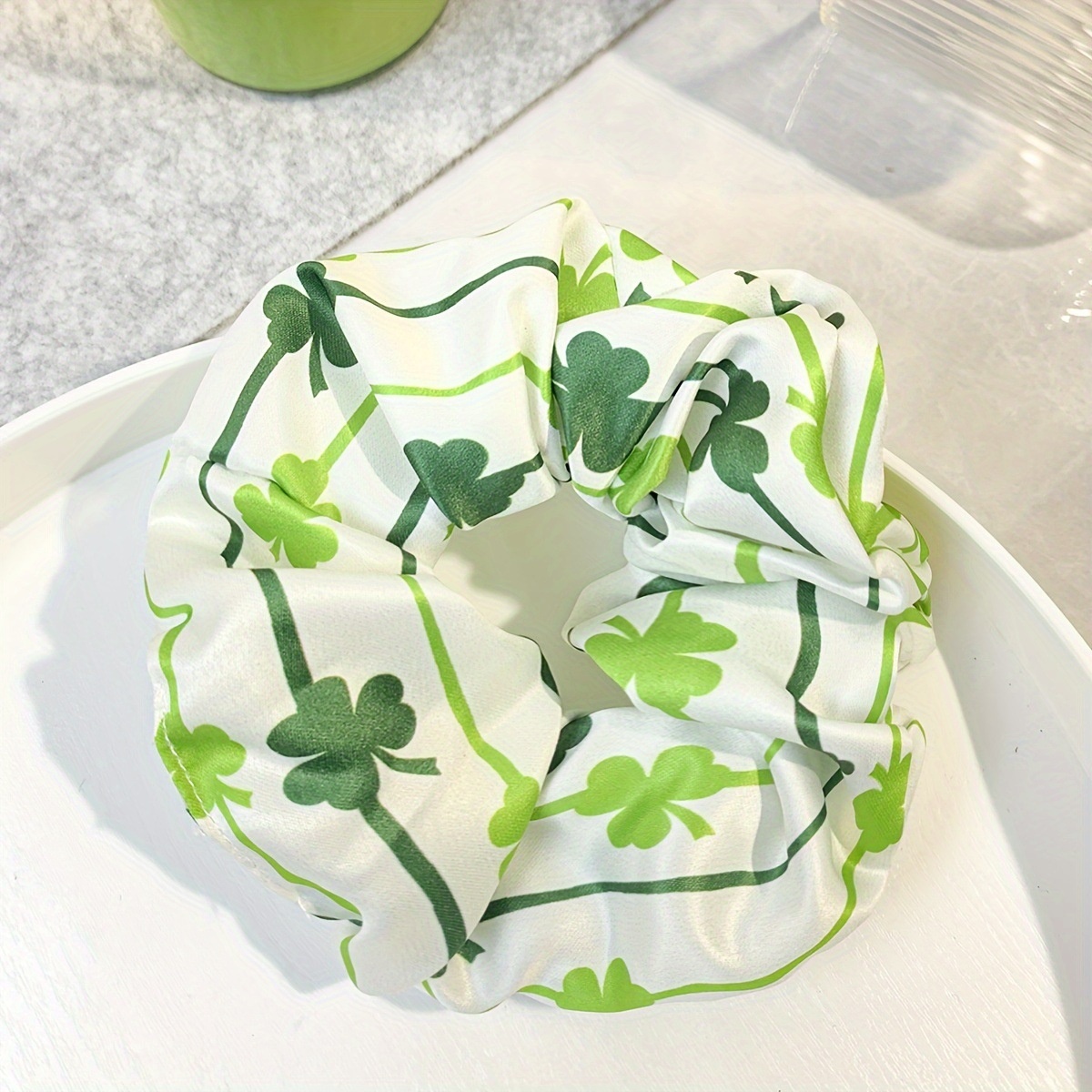 Women's Daily Festival Simple Cloth Hair Tie Shamrock Pattern