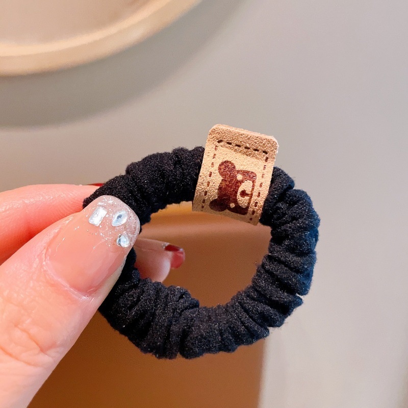 Women's Simple Bear Cloth Hair Tie Durable High Elasticity Ponytail Holder
