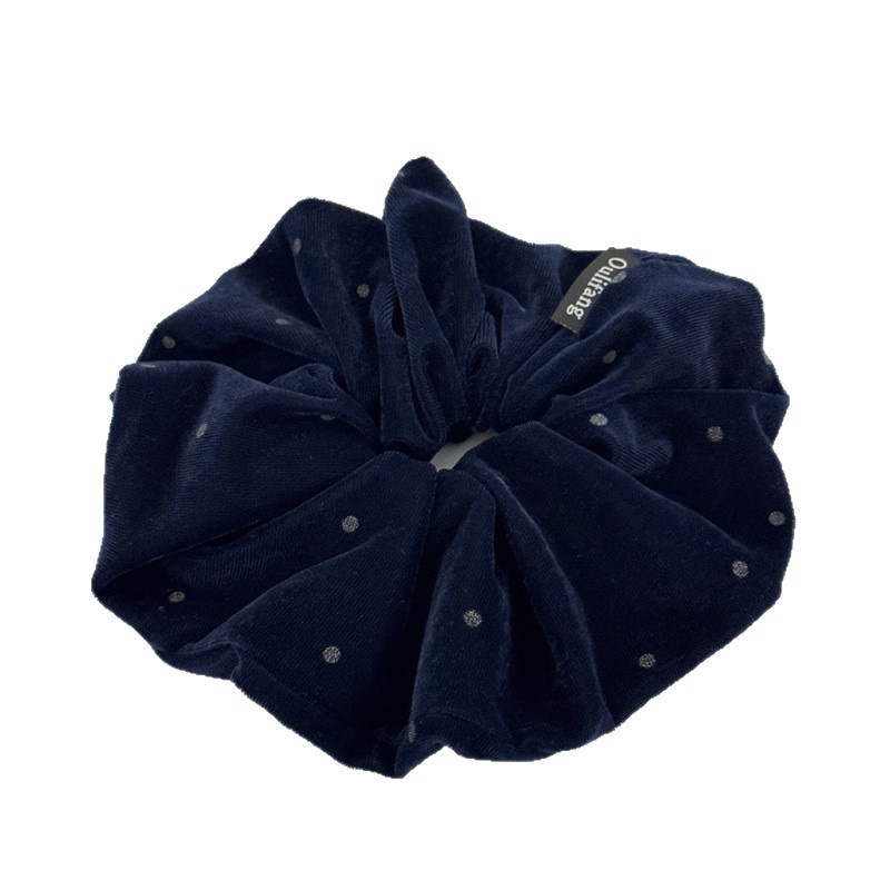 Women's Vintage Velvet Hair Ties For Autumn Winter Ponytails Polka Dot