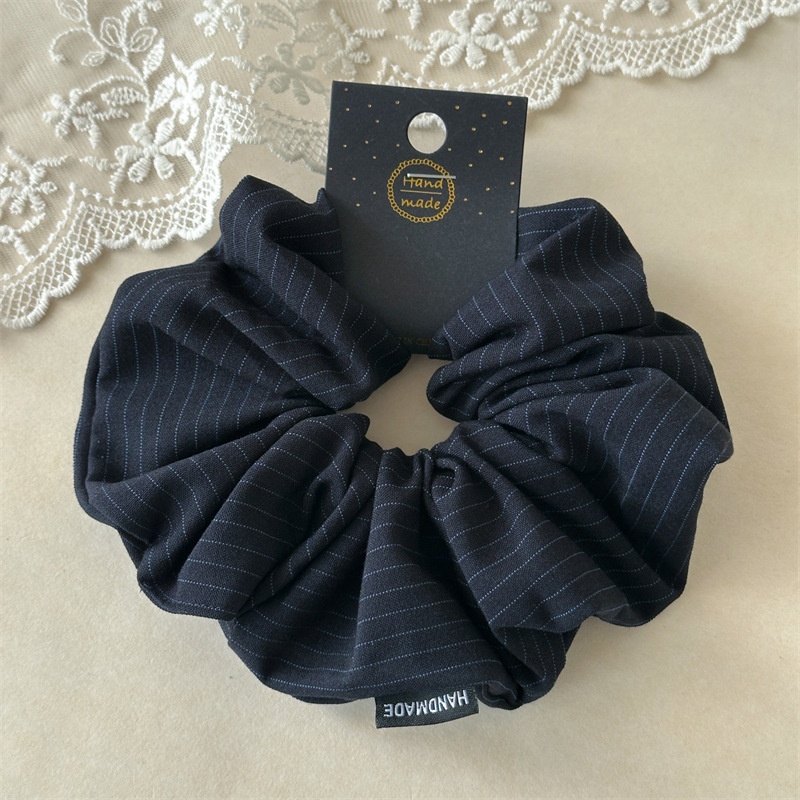 Women's Cloth Lazy Low Bun Maker Hair Tie Autumn Winter Striped