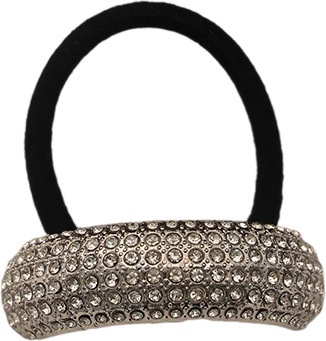 Women's Elastic Ponytail Hair Band Metal Embedded Diamond Butterfly Knot