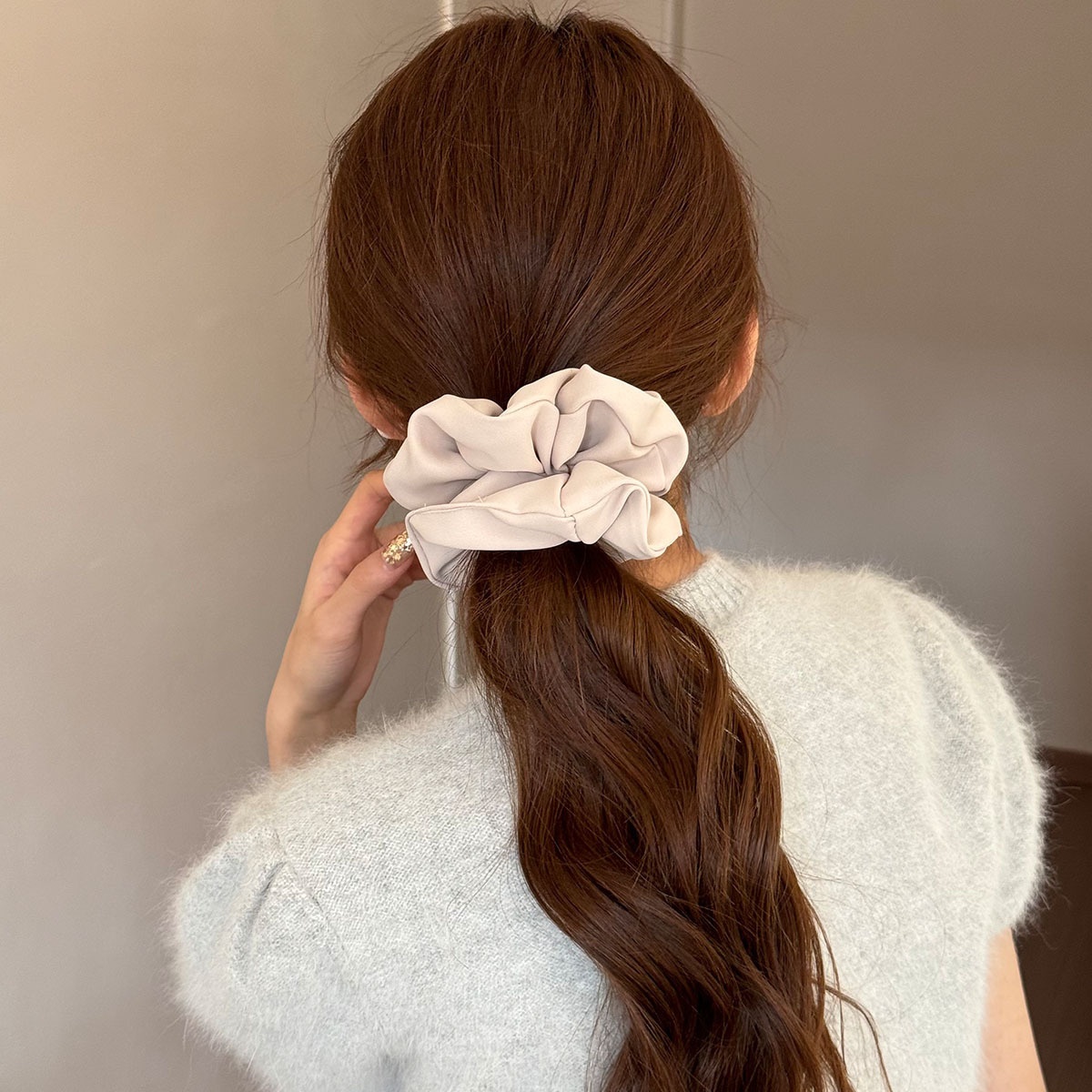 Women's Elegant French Satin Headband Solid Color Silk Hair Accessory