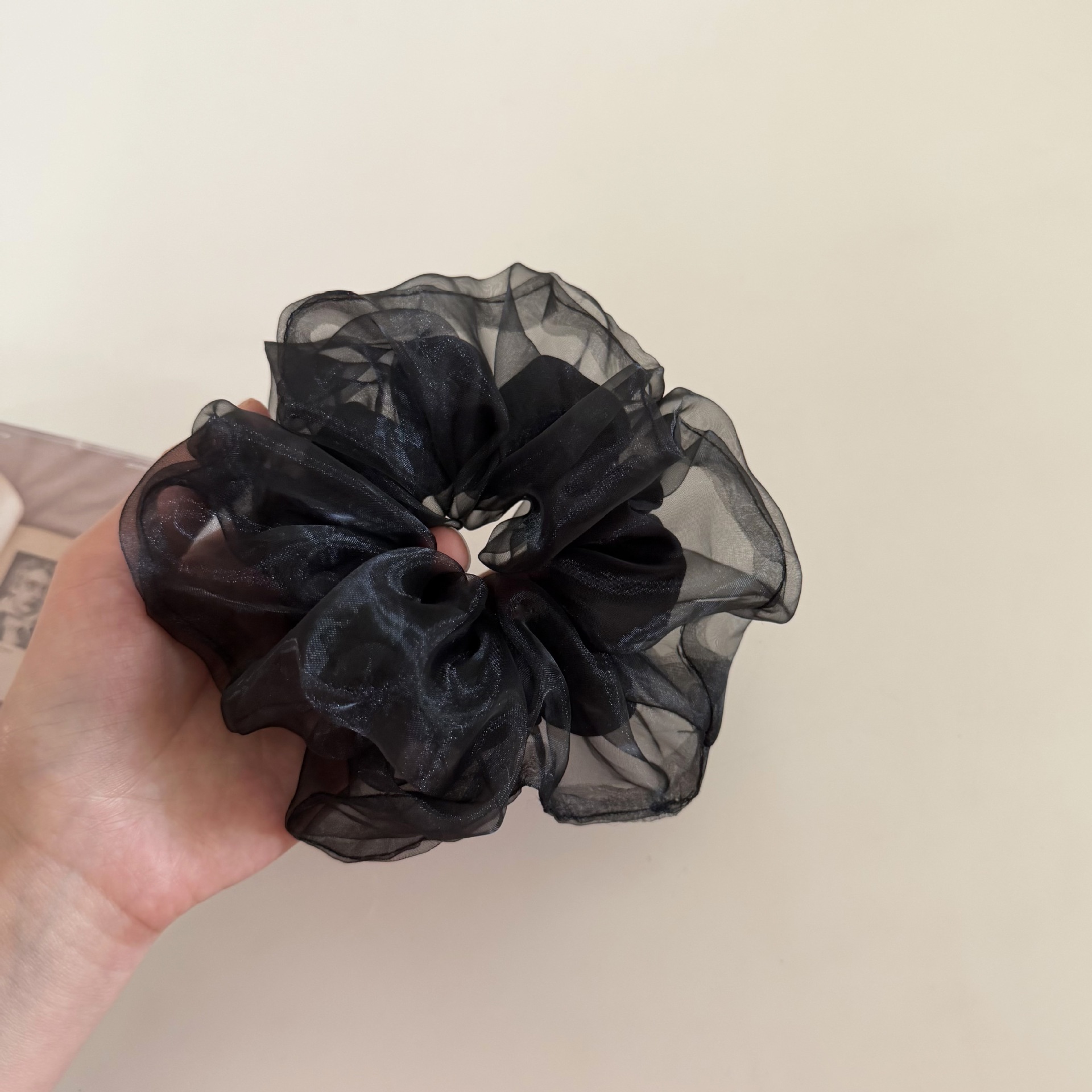 Women's Elegant Fairy Style Gauze Hair Tie Comfortable Solid Color Scrunchie