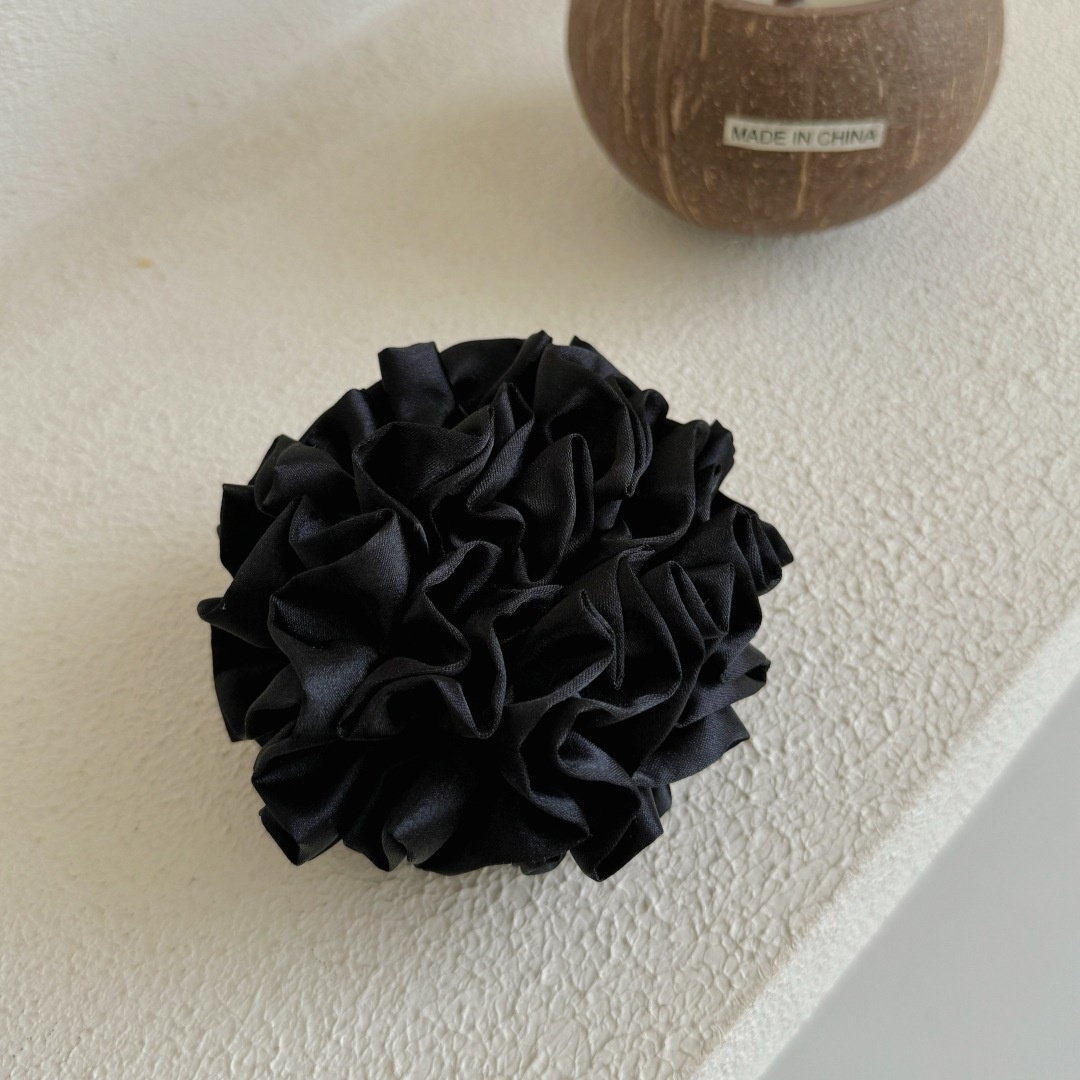 Women's Spring French Style Cloth Hair Tie Red Flower Pattern