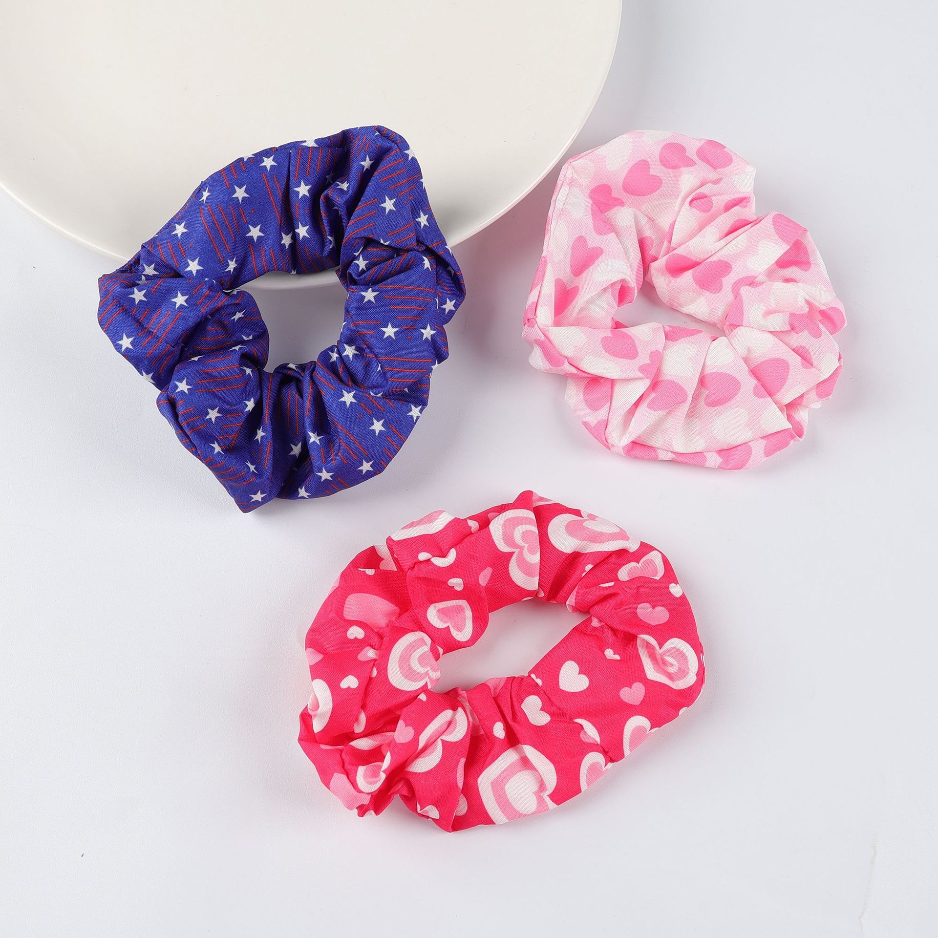 Women Girls Vintage Striped Cloth Headband Geometric Heart Hair Accessories