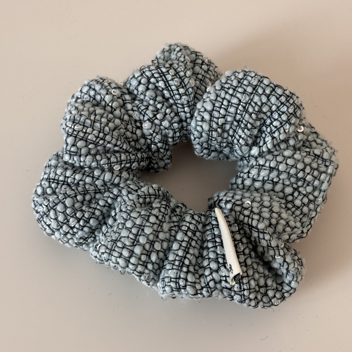 Women's Thick Tweed High Ponytail Hair Ties Autumn Winter Plaid