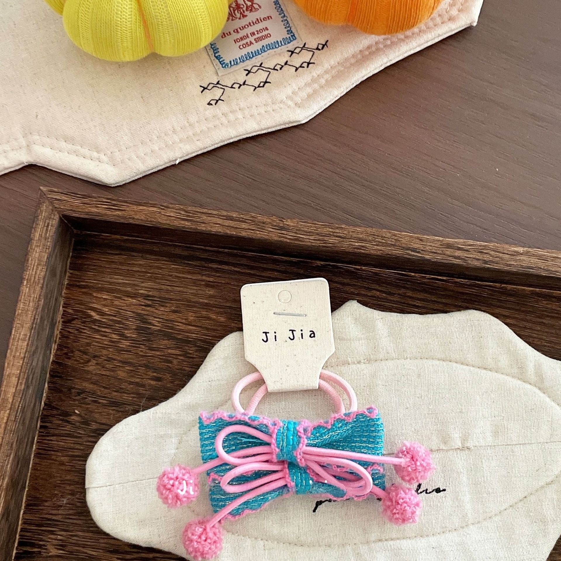 Women's Winter Furry Elastic Hair Tie Handmade Crochet Flower Bow