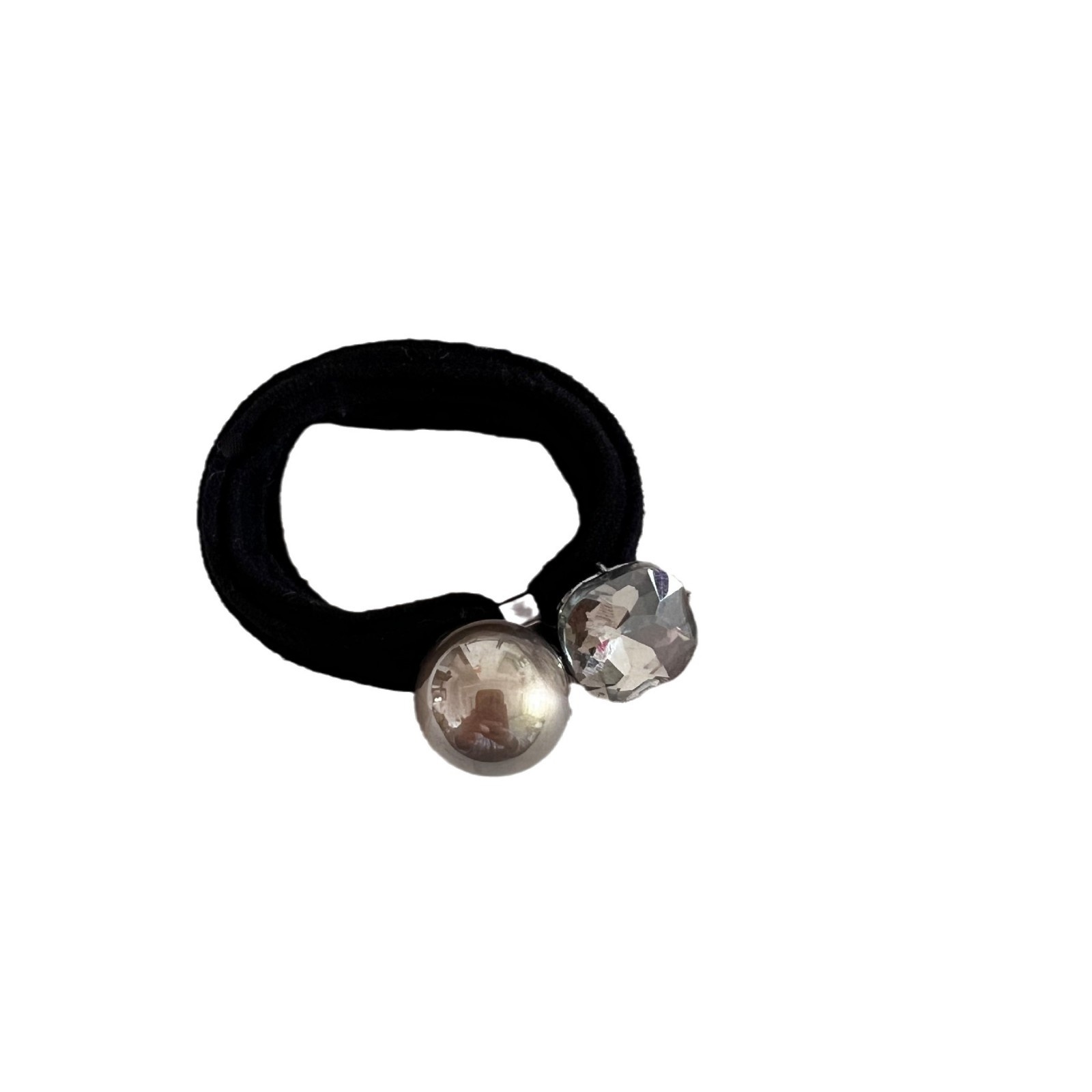 Women's Pearl Rhinestone Elastic Hair Band All-Season Red Champagne Black Heart