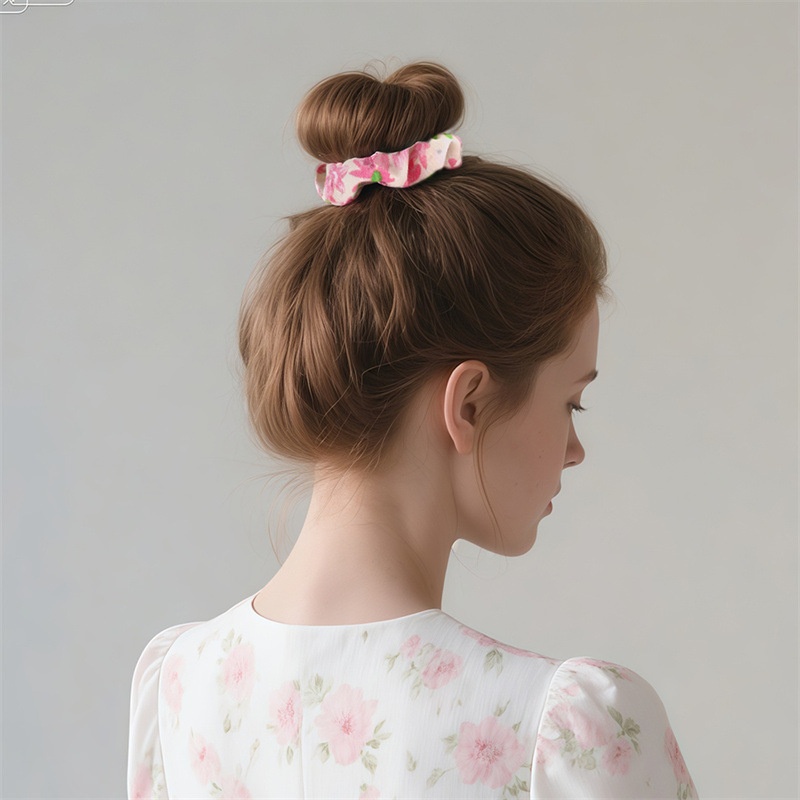 Women's Daily Cute Fabric Hair Scrunchies 2-Piece Set Ethnic Floral