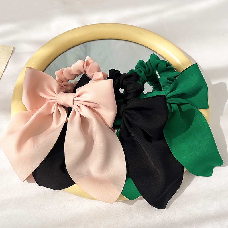 Women's Classic Casual Butterfly Bowknot Hair Tie Solid Color