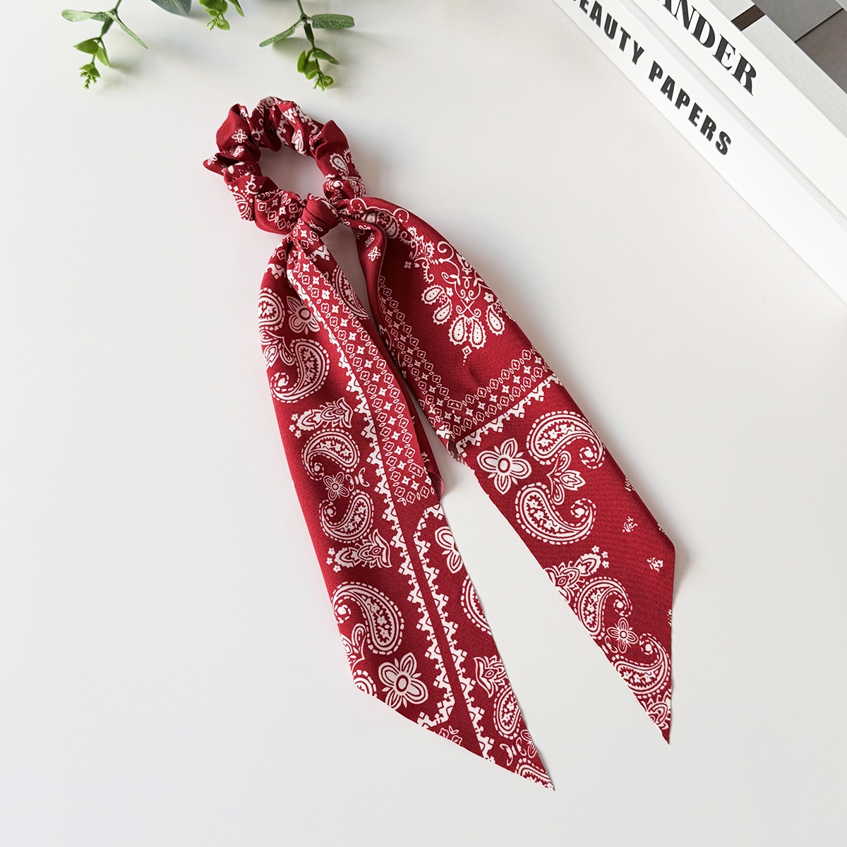 Women's Streetwear Fabric Bowknot Ponytail Holder Retro Paisley Print