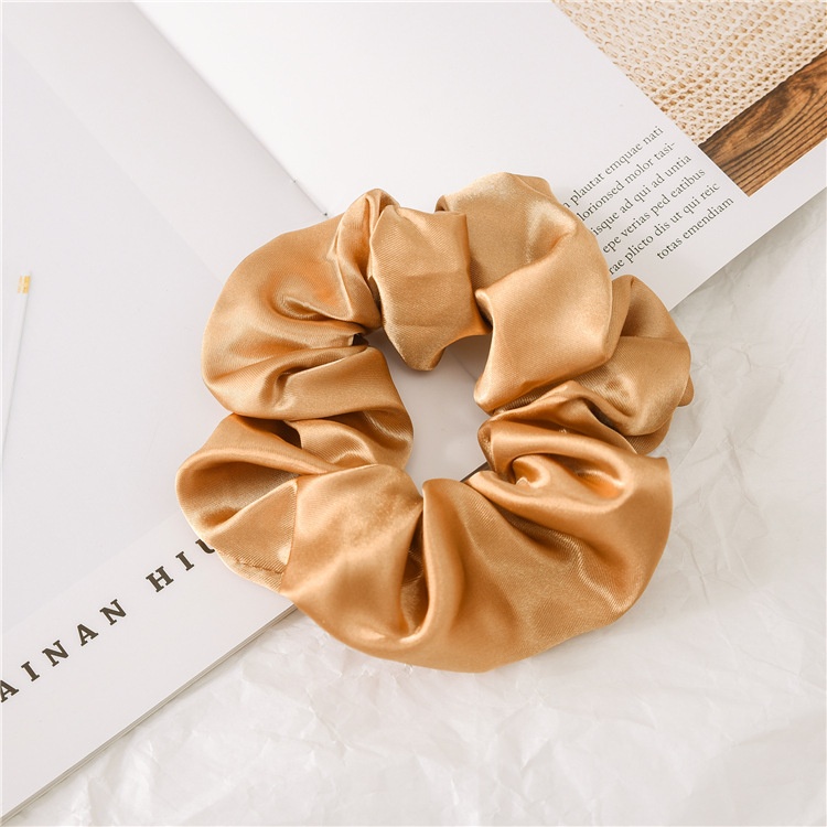 Women's Fashion Handmade Satin Scrunchie Hair Tie for Daily Wear Solid Color