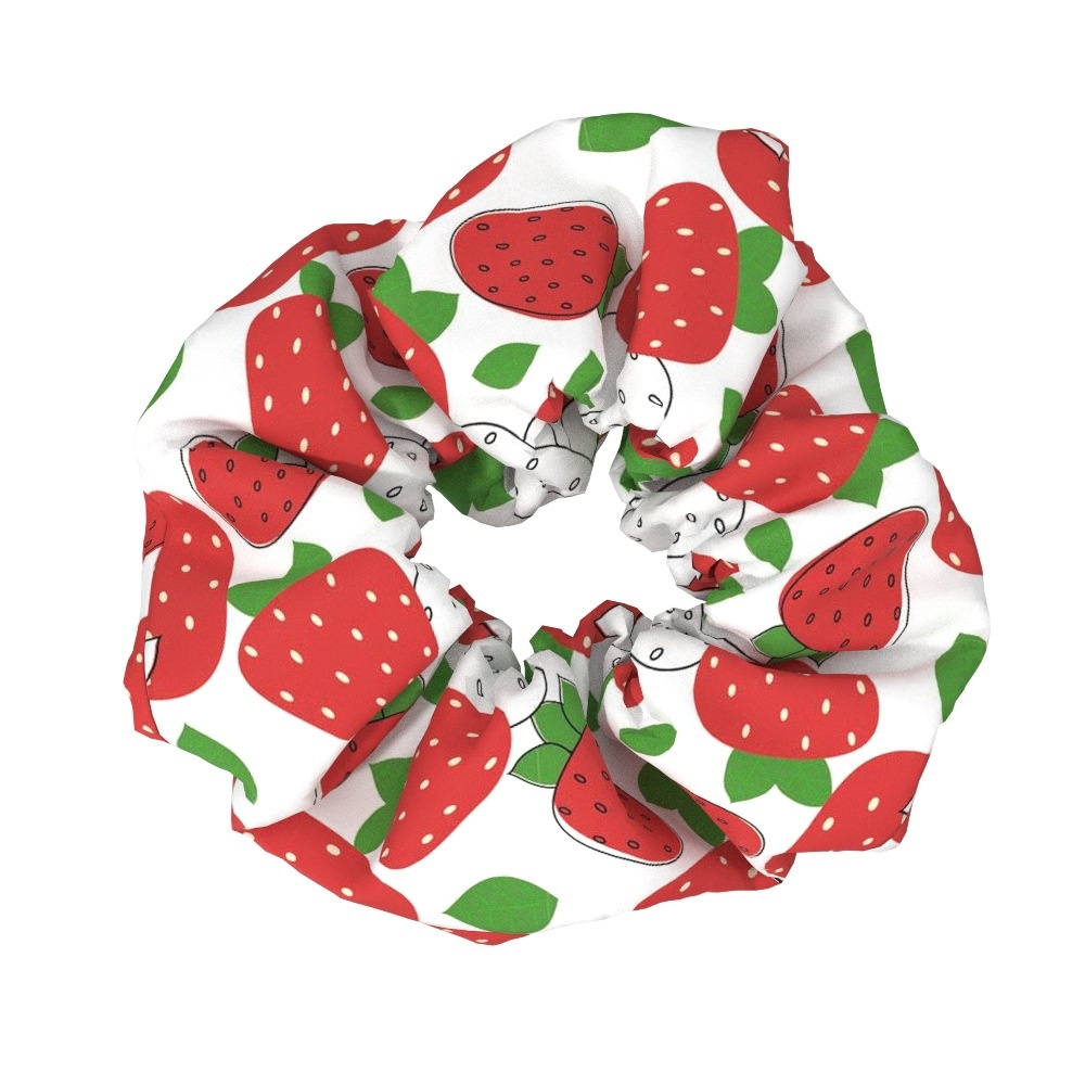 Women's Fabric Elastic Scrunchie Hair Tie Sweet Strawberry Pattern
