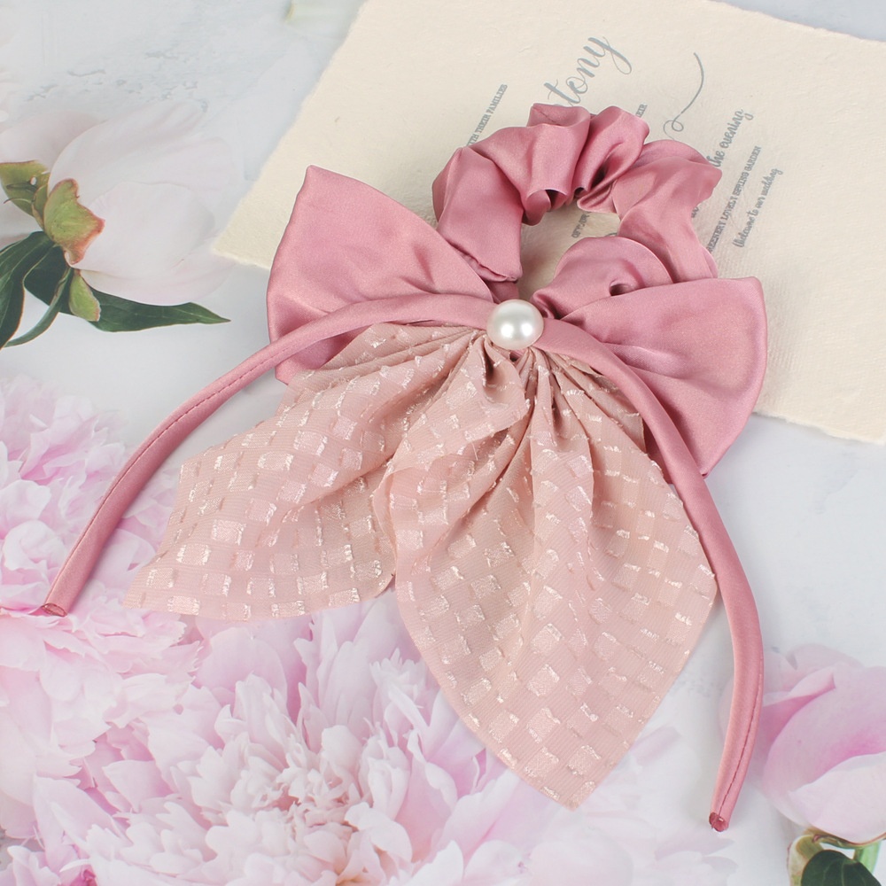 Girls High Elastic Lace Butterfly Knot Hair Ties Polka Dot Ponytail Sashes