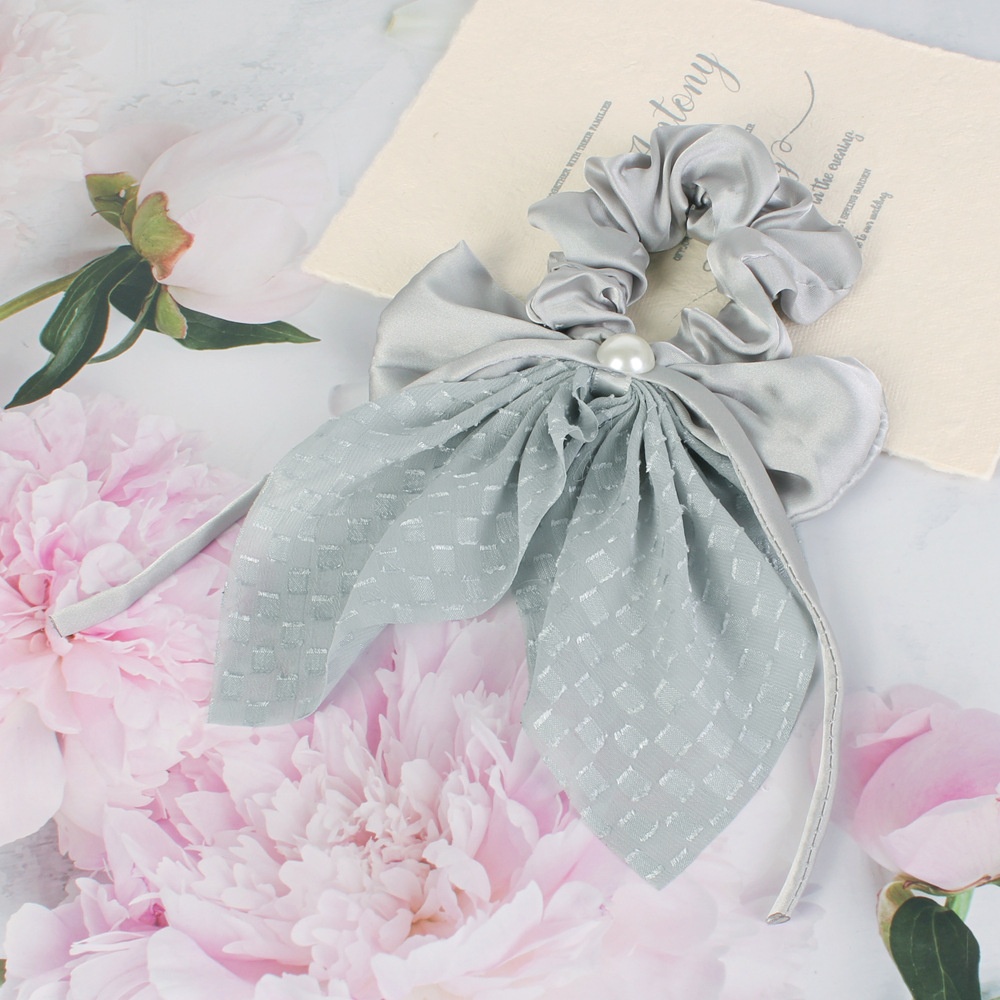 Girls High Elastic Lace Butterfly Knot Hair Ties Polka Dot Ponytail Sashes