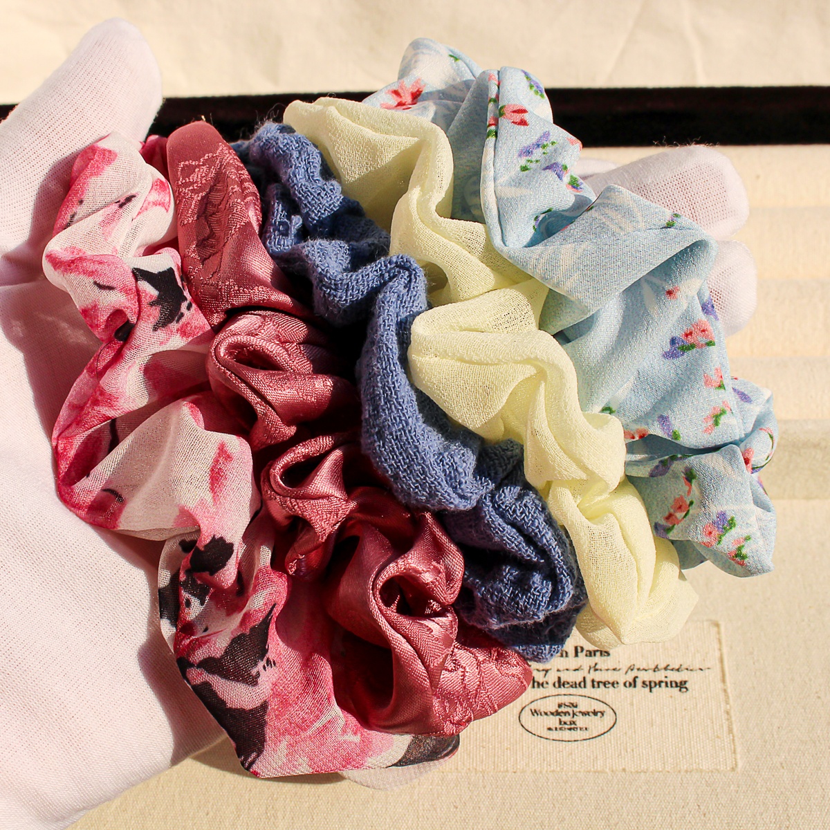 Women's Beach Chiffon Hair Scrunchies Multicolor Daisy Floral