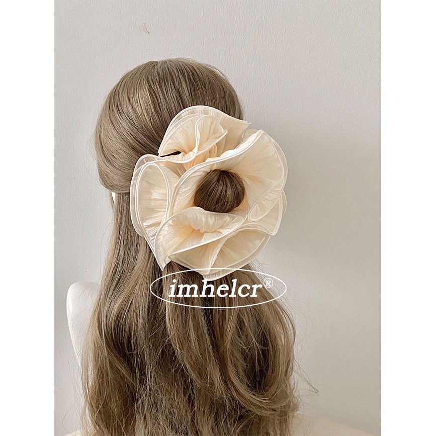 Women's Spring Commute Cloth Bubble Braid Hair Tie Beige Pink Floral