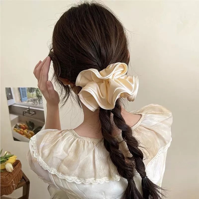 Women's Elegant Fabric Banquet Elastic Hair Band Solid Color