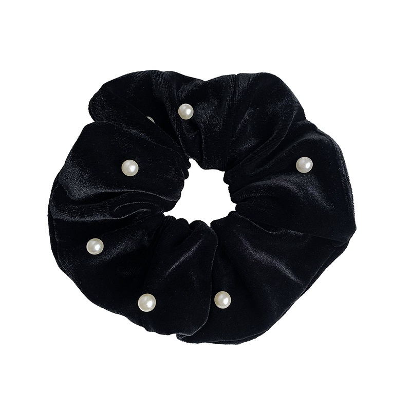 Women's Velvet Pearl Hair Ties Autumn Winter High-End Small Fragrance Style