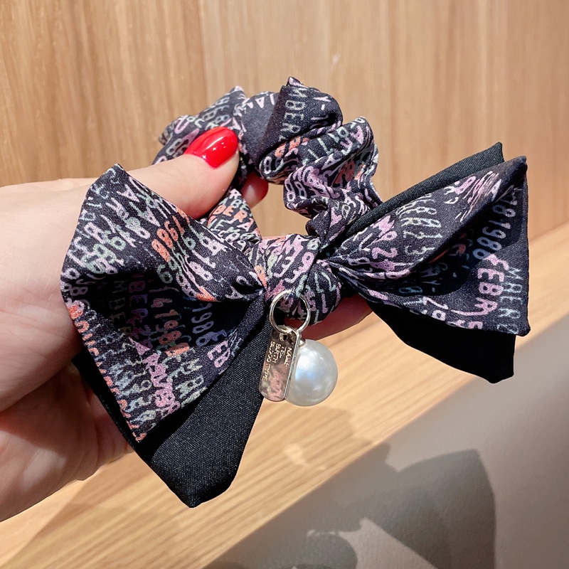 Women's Elegant Large Cloth Scrunchie Banquet Hair Tie Ditsy Floral