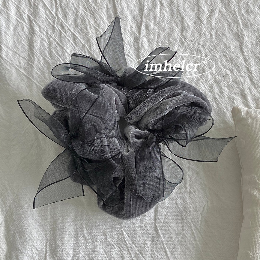 Women's Multifunctional Autumn Winter Velvet Hair Tie Black Lace Bowknot